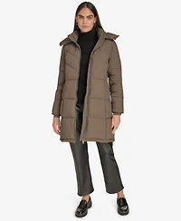 Calvin Klein Women's Hooded Stand Collar Puffer Coat