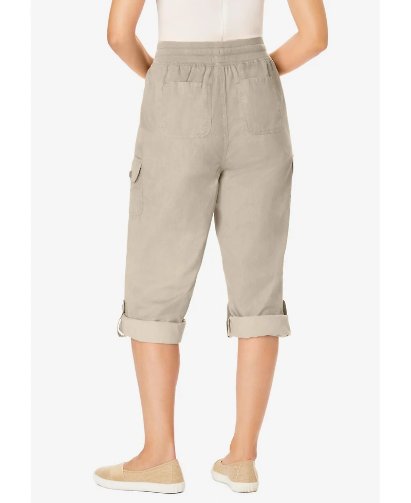 Woman Within Plus Convertible Length Cargo Capri/Bermuda