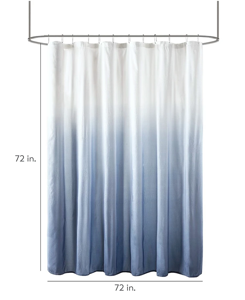 Madison Park Ara Ombre Printed Seersucker Shower Curtain, 72" x