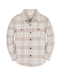 Hope & Henry Boys Organic Long Sleeve Flannel Shirt with Double Flap Pockets