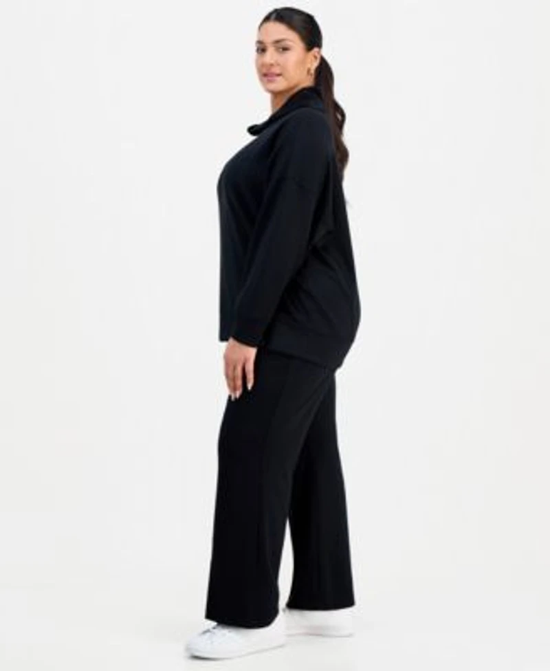 I.N.C. International Concepts Plus Size Scuba High Neck Tunic Flare Leg Pants Macys Exclusive