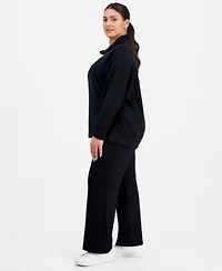 I.N.C. International Concepts Plus Size Scuba High Neck Tunic Flare Leg Pants Macys Exclusive