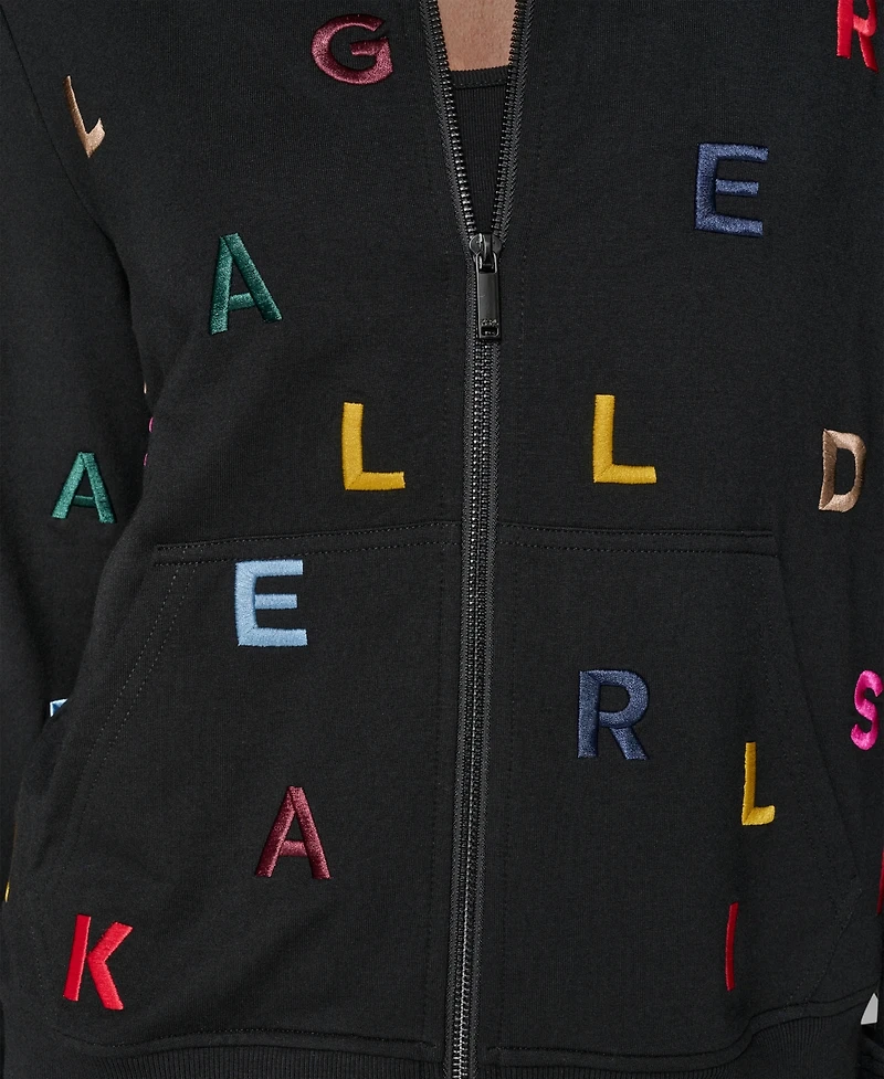 Karl Lagerfeld Paris Women's Logo Detail Long Sleeve Jacket