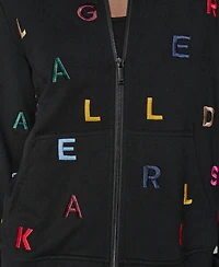 Karl Lagerfeld Paris Women's Logo Detail Long Sleeve Jacket