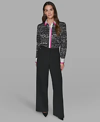 Karl Lagerfeld Paris Women's Script Blouse Top