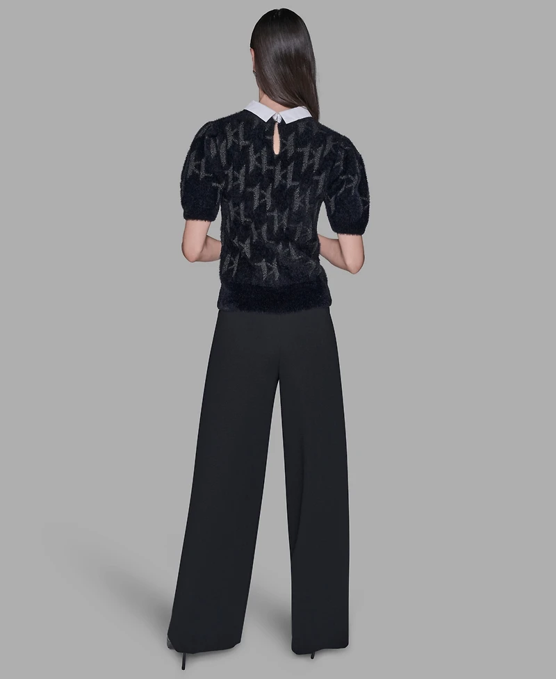 Karl Lagerfeld Paris Women's Short-Sleeve Knit Top