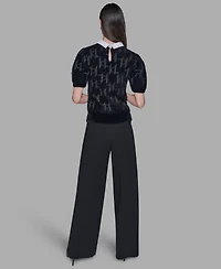 Karl Lagerfeld Paris Women's Short-Sleeve Knit Top