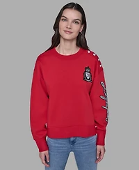 Karl Lagerfeld Paris Women's Crown Patch Sweatshirt