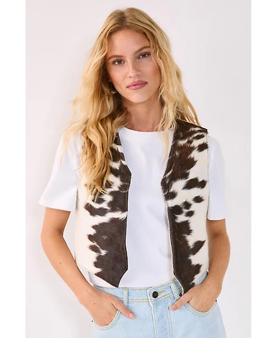 Nasty Gal Women's Cow Hide Leather Waistcoat