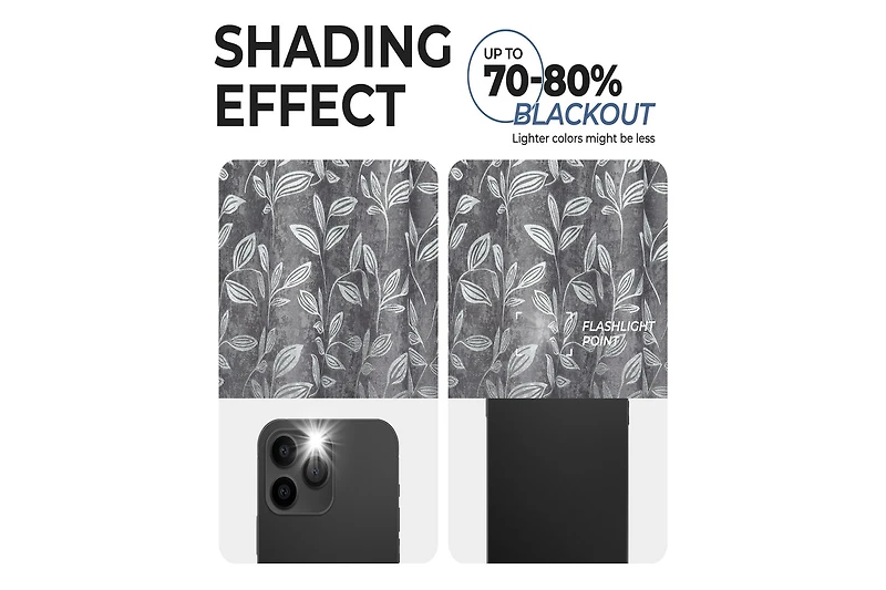 Superior Leaves Modern Bohemian Back Tab Blackout Curtain Set