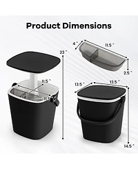 Sugift 3-in-1 Portable Cooler Bar Table with Bottle Opener and Lift Top Lid for Camping Poolside-Black