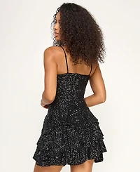 Katia Rae Juniors' Sweetheart Neck Tiered Dress