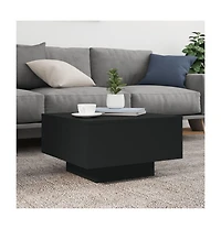 vidaXL Coffee Table with Led Lights Black 21.7"x21.7"x12.2"
