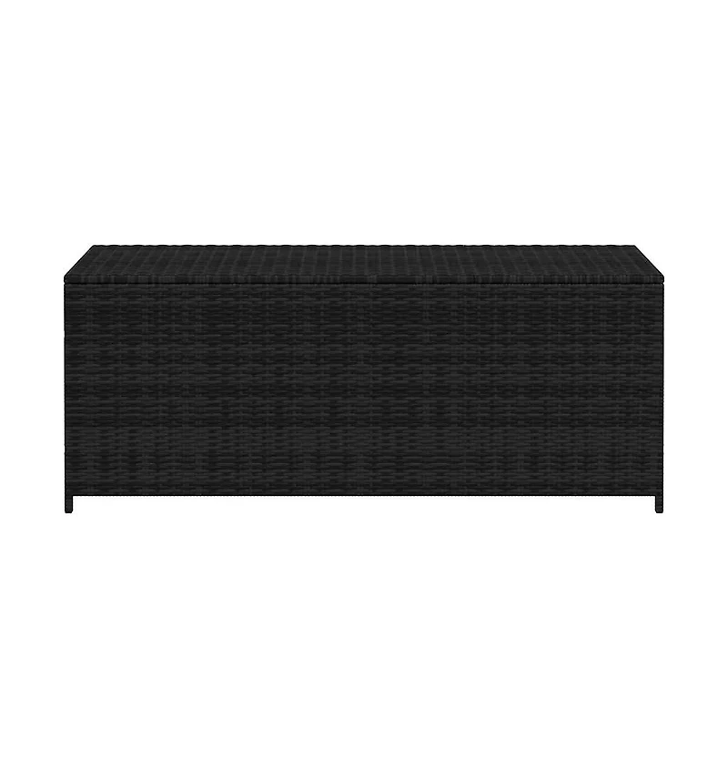 vidaXL Patio Storage Box Black 59"x19.7"x23.6" Poly Rattan
