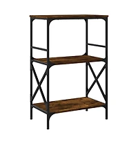 Bookcase 3-Tier Smoked Oak 23.2"x13.8"x35.6" Engineered Wood