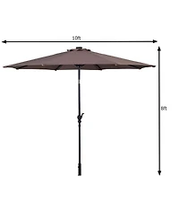 Costway 10ft Patio Solar Umbrella Led Market Steel Tilt W