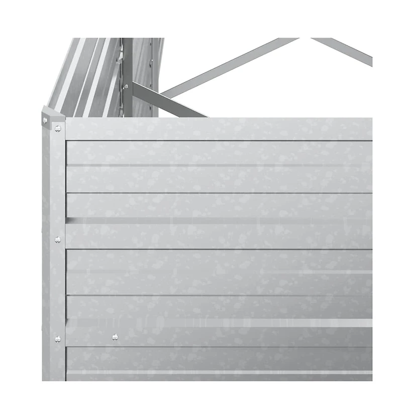 Garden Raised Bed 126"x15.7"x17.7" Galvanized Steel Silver