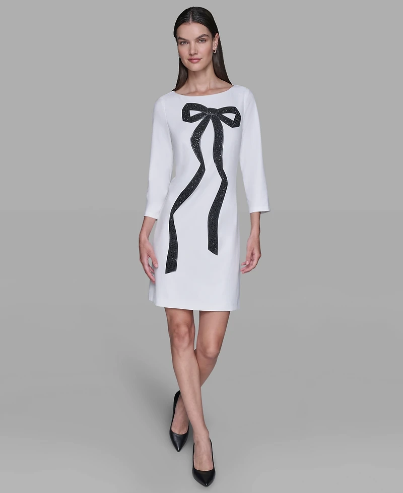Karl Lagerfeld Paris Women's Scuba Crepe Sheath Dress