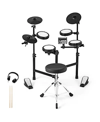 Mecale Electric Drum Set Foldable Drum Kit With 10 Demos and Usb Midi and 2 Drumsticks