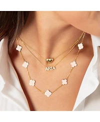 The Lovery Small Pink Pearl Clover Necklace 14K Gold