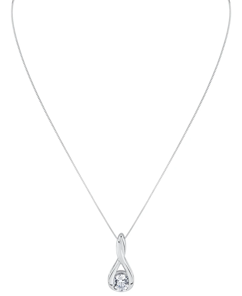 Sirena Lab Grown Diamond Knot Pendant Necklace ( ct. t.w.) 14K White Gold (also Yellow Gold