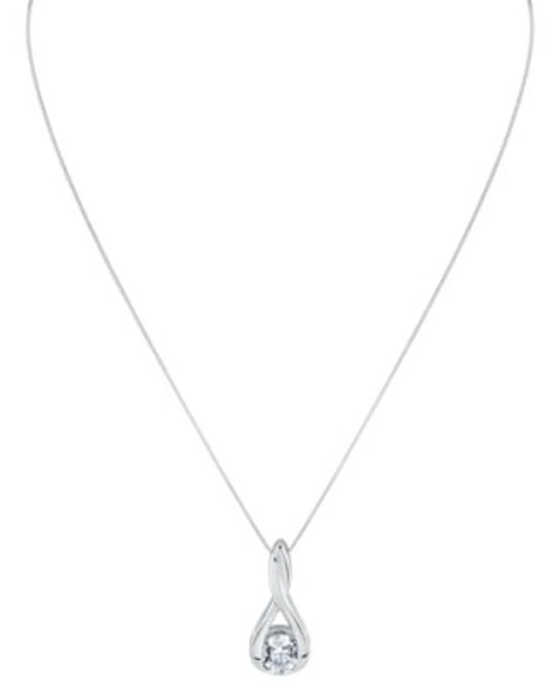 Sirena Lab Grown Diamond Knot Pendant Necklace 1 2 Ct. T.W. In 14k White Or Yellow Gold