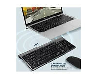 Wireless Keyboard and Mouse Combo - Scissor Ultra-Thin Silent Ergonomic Keyboard with Numeric Keys - 2.4G Receiver for Pc, Laptop, Desktop