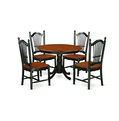 East West Furniture Dining Room Set Black and Cherry