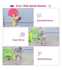 Mecale 3-in-1 Kids Basketball Hoop Set Stand