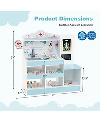 Mecale Wooden Doctor Playset with Stethoscope for Toddlers over 3 Years Old