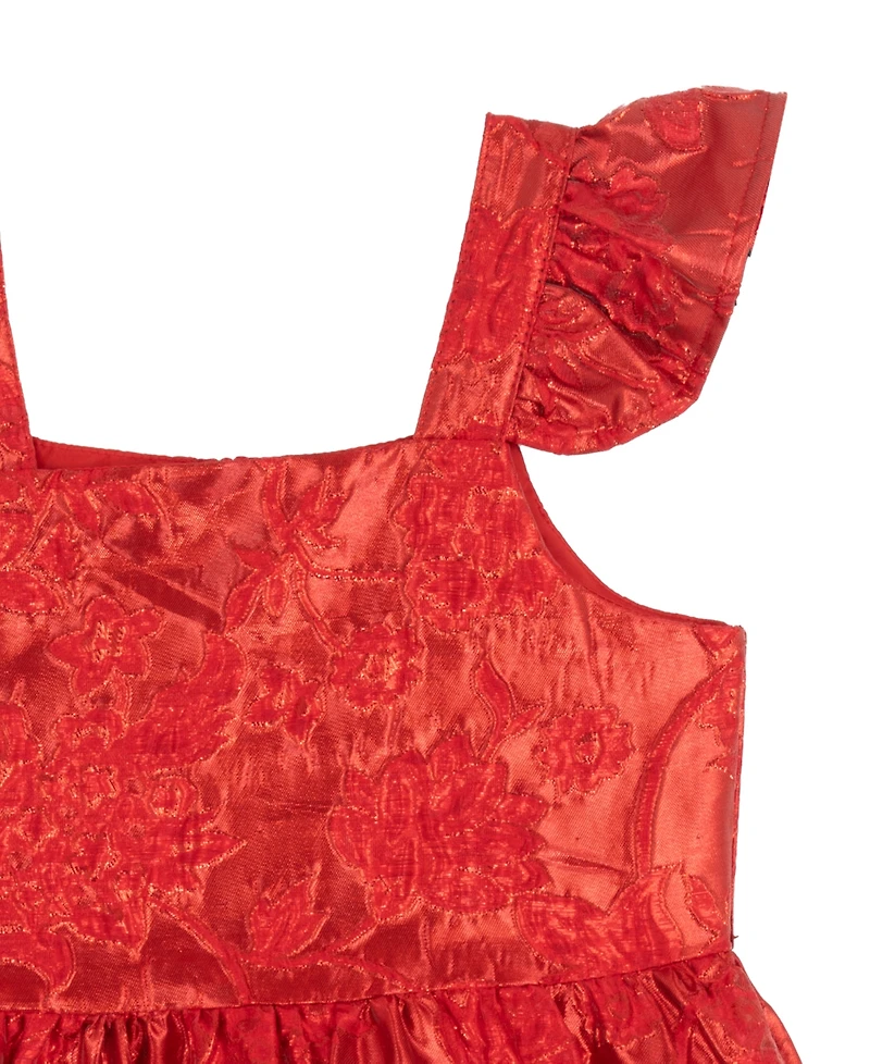 Rare Editions Girls 4T-6X Metallic Sleeveless Dress with Bow Clutch