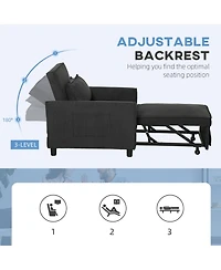 Homcom 3-in-1 Convertible Chair Bed, Adjustable Sleeper Chair,