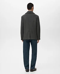 Mango Men's Buttons Wool Double-Breasted Coat