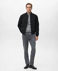 Mango Men's Bomber Zip Jacket