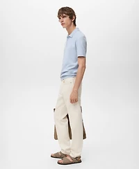 Mango Men's Structured Knitted Slim-Fit Polo Shirt