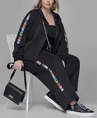 Karl Lagerfeld Paris Athleisure Zip Up Jacket Straight Side Logo Pants