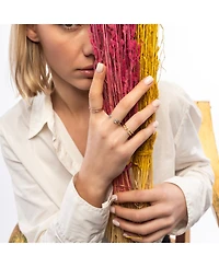 Sterling Silver Pave Jewelled Safety Pin Ring