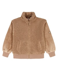 Calvin Klein Girls 7-16 Boucle Stand Collar Zip-Front Jacket
