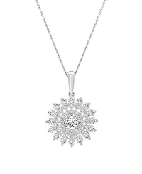 Wrapped Love Diamond Flower Cluster Pendant Necklace (1 ct. t.w.) 14k Gold, 18" + 2" extender, Exclusively at Macy's