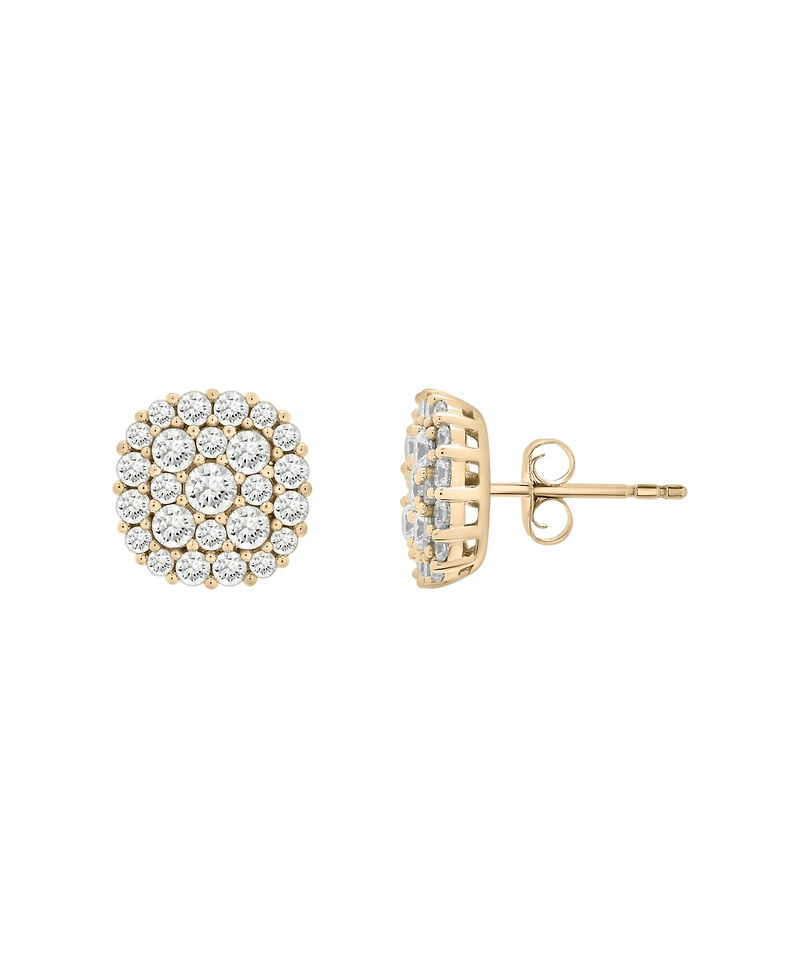 Wrapped in Love Diamond Halo Cluster Stud Earrings (2 ct. t.w.) in 14K White Gold, Exclusively at Macy's