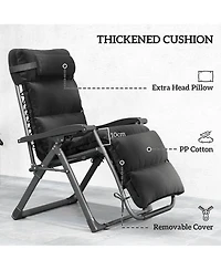 Outsunny Zero Gravity Lounge Chair Set Padded Outdoor Recliner Chair,
