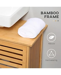 Kleankin Bamboo Under Sink Cabinet Bathroom Organizer