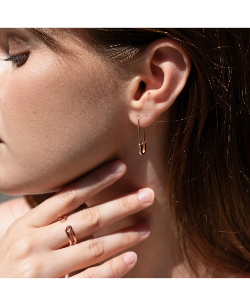Spero London Sterling Silver Safety Pin Earring