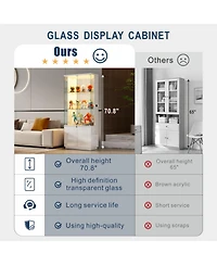 Vlsrka Wine Bar Storage Cabinet with Led Lights