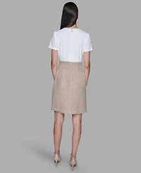 Karl Lagerfeld Paris Women's Crewneck Tweed Dress