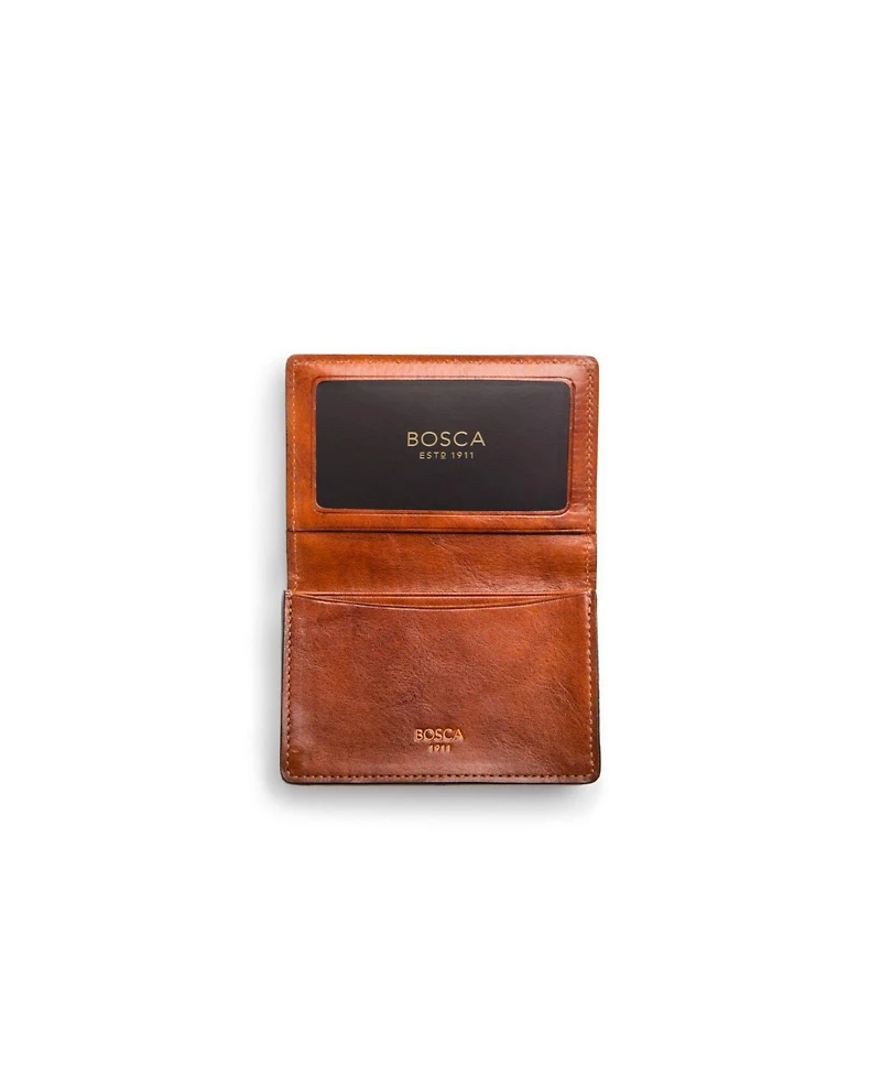 Bosca | Men's 2 Pocket Card Case Wallet w/I.d. Window in Dolce Italian Leather