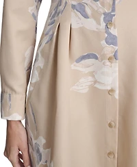 Calvin Klein Women's Printed Collar Shirt Dress