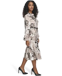 Calvin Klein Women's Belted Long-Sleeve Shirt Dress