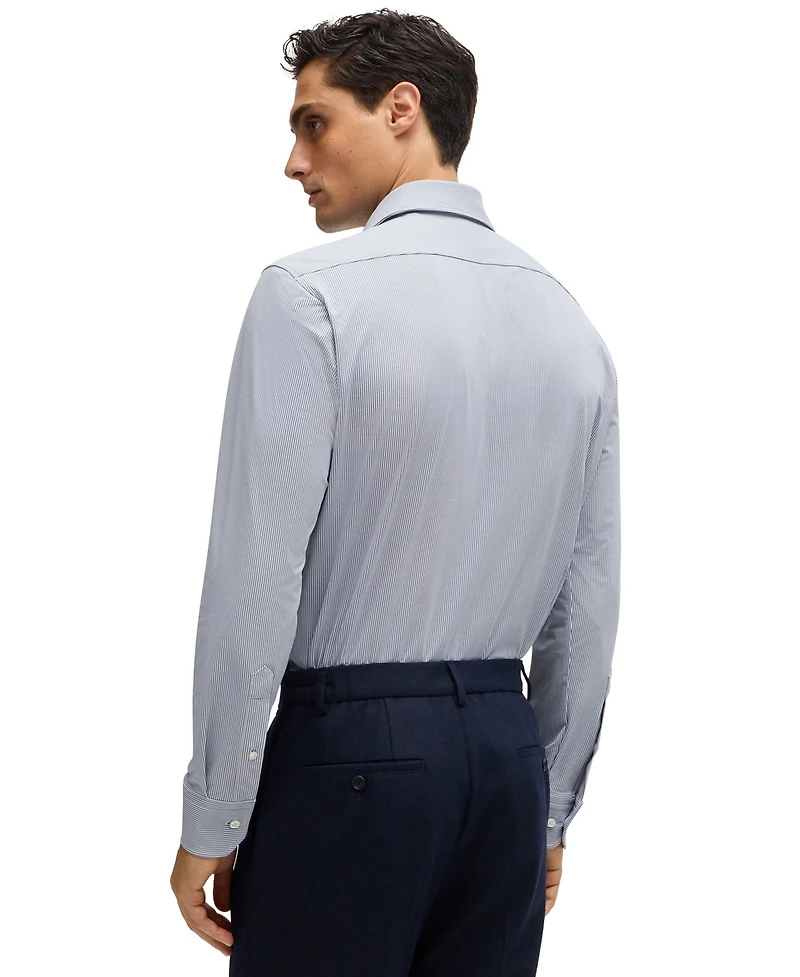 Boss by Hugo Men's Structured Performance-Stretch Fabric Regular-Fit Dress Shirt
