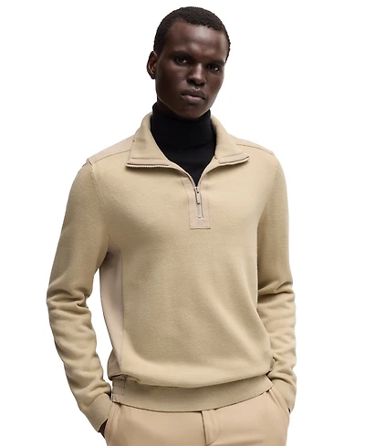 Boss by Hugo Boss Men's Softshell Trims Zip-Neck Sweater